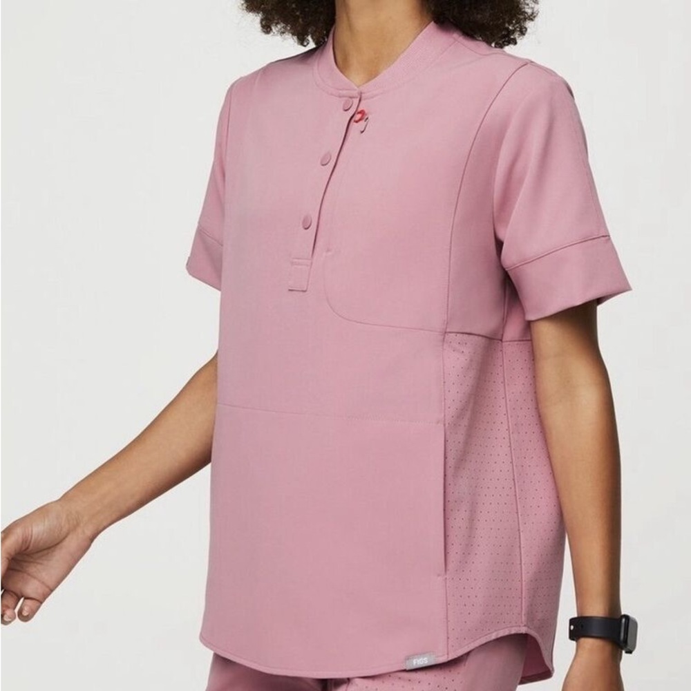 Limited Edition Figs Chalk Pink Scrub Top